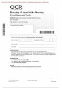 Actual 2024 OCR GCE Drama and Theatre H459/46: Deconstructing texts for performance:The Crucible A Level Merged Question Paper + Mark Scheme