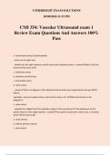 CMI 354: Vascular Ultrasound exam 1 Review Exam Questions And Answers 100% Pass