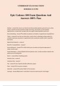 Epic Cadence 100 Exam Questions And Answers 100% Pass