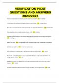 VERIFICATION PICAT QUESTIONS AND ANSWERS 2024/2025