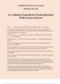 GA Adjuster Exam Review Exam Questions With Correct Answers