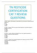 TN PESTICIDE CERTIFICATION CAT 7 REVIEW QUESTIONS