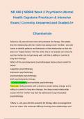 NR 668 | NR668 Week 2 Psychiatric-Mental Health Capstone Practicum & Intensive Exam | Correctly Answered and Graded A+   Chamberlain