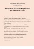 IHS Questions- For License Prep Questions And Answers 100% Pass.