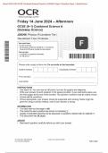 Actual 2024 OCR GCSE Combined Science Physics A Gateway Science J250/06: Paper 6 (Foundation Tier) Merged Question Paper + Mark Scheme + Data Sheet