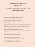 Lean Bronze Test Guide Questions And Answers 100% Pass.