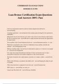 Lean Bronze Certification Exam Questions And Answers 100% Pass