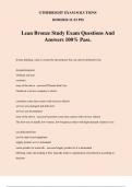 Lean Bronze Study Exam Questions And Answers 100% Pass.