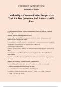 Leadership A Communication Perspective - Tool Kit Test Questions And Answers 100% Pass