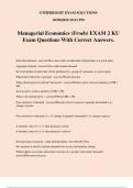 Managerial Economics (Froeb) EXAM 2 KU Exam Questions With Correct Answers.