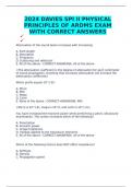 2024 DAVIES SPI II PHYSICAL PRINCIPLES OF ARDMS EXAM WITH CORRECT ANSWERS