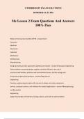 Me Lesson 2 Exam Questions And Answers 100% Pass