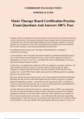 Music Therapy Board Certification Practice Exam Questions And Answers 100% Pass