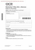 Actual 2024 OCR GCSE Psychology J203/01: Studies and applications in Psychology 1 MergedQuestion Paper + Mark Scheme