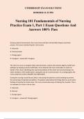 Nursing 101 Fundamentals of Nursing Practice Exam 1, Part 1 Exam Questions And Answers 100% Pass