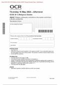 Actual 2024 OCR GCSE Religious Studies J625/07: Religion, philosophy and ethics in the modernworld from a Muslim perspective Merged Question Paper + Mark Scheme