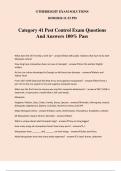 Category 41 Pest Control Exam Questions And Answers 100% Pass