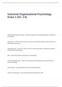 Industrial Organizational Psychology Exam 1  Questions and Answers (Ch. 1-5)