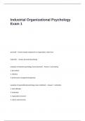 Industrial Organizational Psychology Exam 1 Questions and Answers