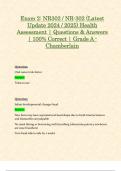 Exam 2: NR302 / NR-302 (Latest Update 2024 / 2025) Health Assessment | Questions & Answers | 100% Correct | Grade A - Chamberlain