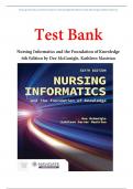 Test Bank For Nursing Informatics and the Foundation of Knowledge 6th Edition by Dee McGonigle, Kathleen Mastrian||ISBN NO:10,1284293432||ISBN NO:13,978-1284293432||All Chapters||Complete Guide A+ / BEST STUDY GUIDE