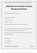 ASE Brakes A5 Test (Exam 2) Practice Questions and Answers