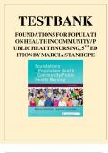 TESTBANK FOR FOUNDATIONS FOR POPULATION HEALTH IN COMMUNITY/ PUBLIC HEALTH NURSING, 5TH EDITION BY MARCIA STANHOPE