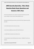 AWS Security Specialty - FULL Study Question Bank Exam Questions and Answers 100% Pass