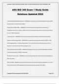 ASU BIO 340 Exam 1 Study Guide Solutions Updated 2024