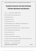 Grammar Practice Test Hesi A2 Exam Practice Questions and Answers