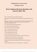 Power Engineering Exam Questions And Answers 100% Pass