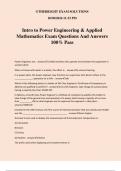 Intro to Power Engineering & Applied Mathematics Exam Questions And Answers 100% Pass