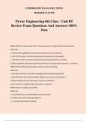 Power Engineering 4th Class - Unit B5 Review Exam Questions And Answers 100% Pass