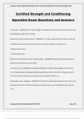 Certified Strength and Conditioning Specialist Exam Questions and Answers