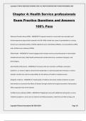 Chapter 4: Health Service professionals Exam Practice Questions and Answers 100% Pass