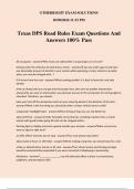 Texas DPS Road Rules Exam Questions And Answers 100% Pass