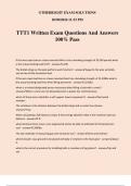 TTT1 Written Exam Questions And Answers 100% Pass