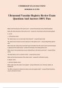 Ultrasound Vascular Registry Review Exam Questions And Answers 100% Pass