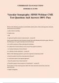 Vascular Sonography: SDMS Webinar CME Test Questions And Answers 100% Pass