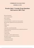 Practice Quiz 1 Vascular Exam Questions And Answers 100% Pass