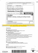 Pearson Edexcel Level 3 GCE Arabic PAPER 3: Listening, reading and writing in Arabic JUNE 2024 Combined Question Paper and Mark Scheme