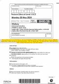 Pearson Edexcel Level 3 GCE History Advanced Subsidiary PAPER 2: Depth study Paper reference 8HI0/2B Option 2B.1: Luther and the German Reformation, c1515–55 Option 2B.2: The Dutch Revolt, c1563–1609 MAY 2024 Combined Question Paper and Mark Scheme