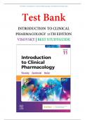 Test Bank - Introduction to Clinical Pharmacology 11th Edition(Visovsky, 2024 ) | BEST STUDYGUIDE