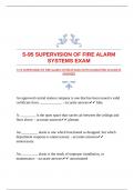 S-95 SUPERVISION OF FIRE ALARM SYSTEMS EXAM WITH GUARANTED ACCURATE ANSWERS