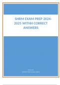 SHRM Exam Prep 2024-2025 withh correct answers