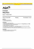 AQA A-level POLITICS Paper 3 Political ideas JUNE 2024 Combined Question Paper and Mark Scheme