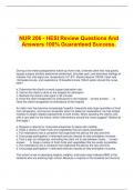   NUR 206 - HESI Review Questions And Answers 100% Guaranteed Success.