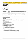 AQA A-level HISTORY Component 1E Russia in the Age of Absolutism and Enlightenment, 1682– 1796 MAY 2024 Combined Question Paper and Mark Scheme