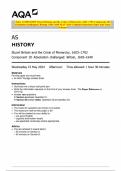 AQA AS HISTORY Stuart Britain and the Crisis of Monarchy, 1603–1702 Component 1D Absolutism challenged: Britain, 1603–1649 MAY 2024 Combined Question Paper and Mark Scheme