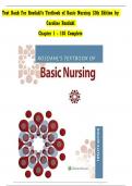 Test Bank - Rosdahl's Textbook of Basic Nursing 12th Edition by Caroline Rosdahl ; Complete Solution